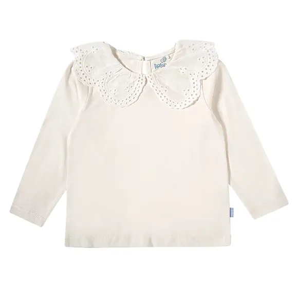 Blusa Manga Longa Toddler Neve - Off White Meia Malha Tip Top