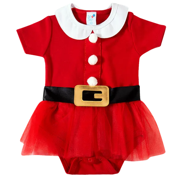 Body Festivo Mamãe Noel Suedine Toddler Tip Top