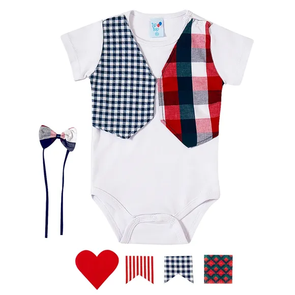 Body Manga Curta Festa Junina Suedine Toddler Tip Top