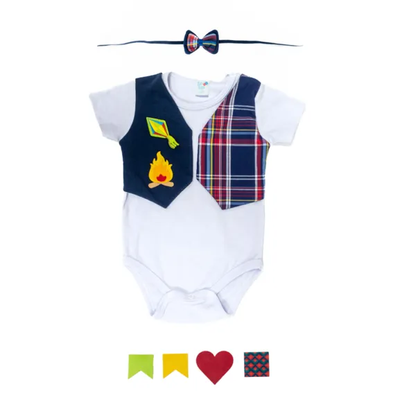 Body Manga Curta Toddler Festa Junina Rib Tip Top