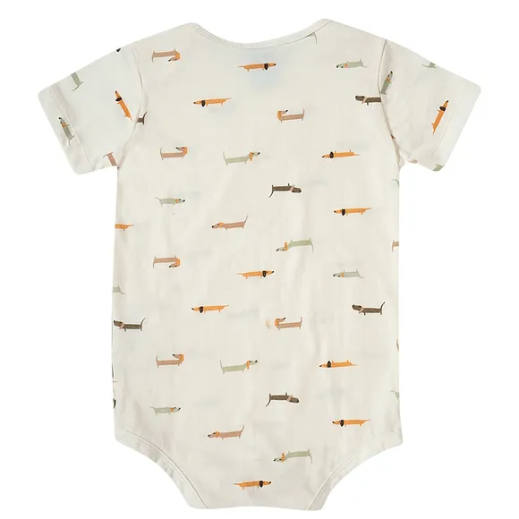 Body Manga Curta Dogs Meia Malha Toddler Tip Top