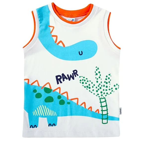 Camiseta Regata Dino Meia Malha Toddler Tip Top