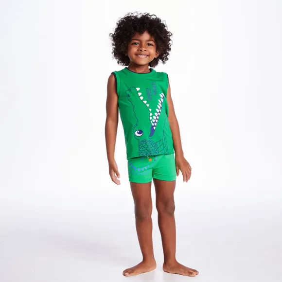 Camiseta Regata Toddler Jacaré Meia Malha Tip Top