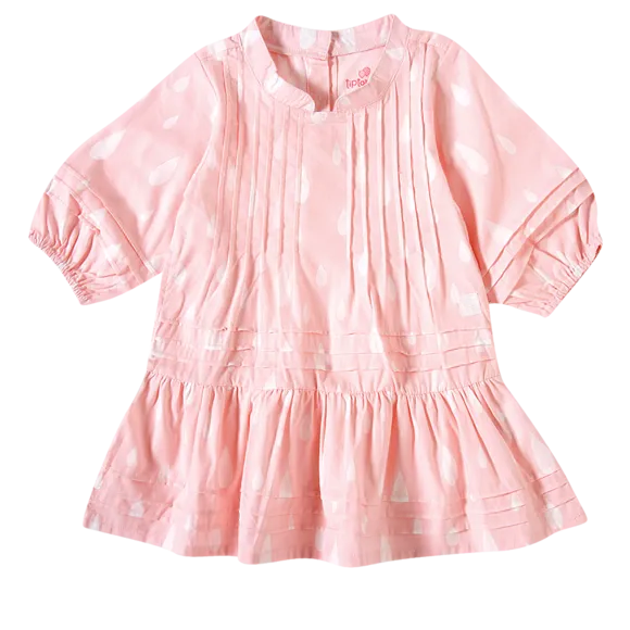 Vestido Manga Curta Gotas Tricoline Toddler Tip Top