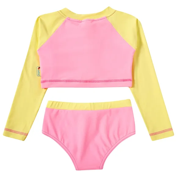 Conjunto Praia Estampa Lisa Lycra Toddler Proteção Uv50+ Tip Top