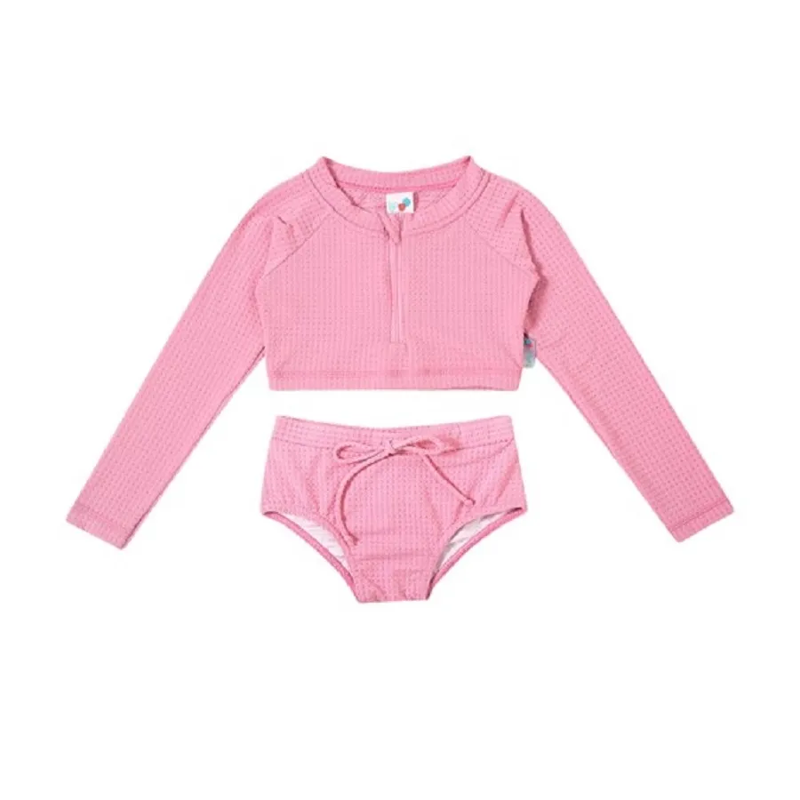 Top com calcinha praia rosa lycra toddler proteção uv50+ tip top