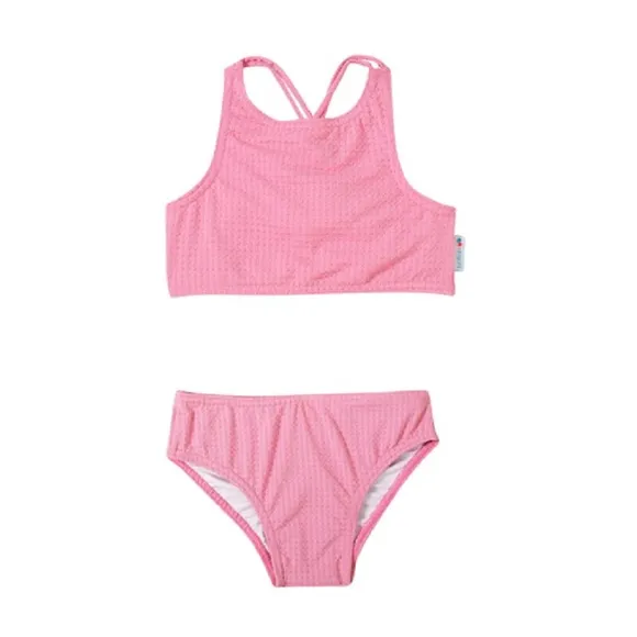 Top E Calcinha Praia Rosa Lycra Toddler Proteção Uv50+ Tip Top
