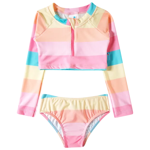 Top Com Calcinha Praia Uni Rosa Elastano Toddler Proteção Uv 50+