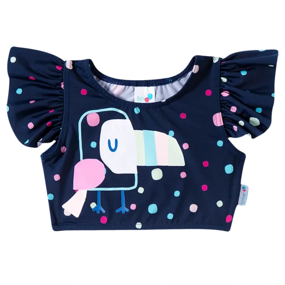 Top Com Calcinha Praia Zoo Colorido Elastano Toddler Proteção Uv 50+