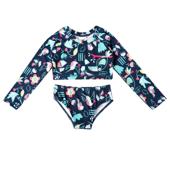 Top Com Calcinha Praia Tropical Toddler Uv50+ Tip Top