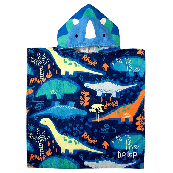 Poncho Dino Marinho Atoalhado Toddler Tip Top