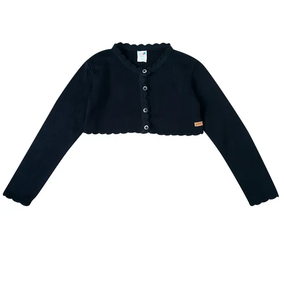 Bolero Manga Longa Toddler Liso Tricot Tip Top