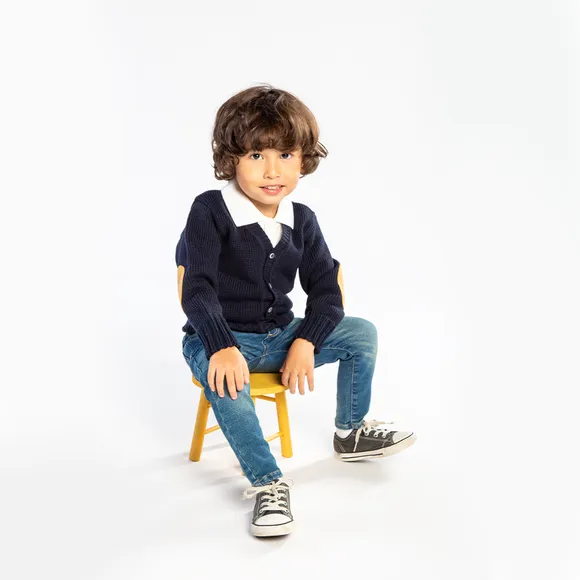 Blusão Manga Longa Marinho Tricot Toddler Tip Top