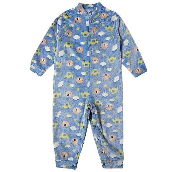Pijama Macacão Toddler Nuvem Fleece Brilha No Escuro Tip Top