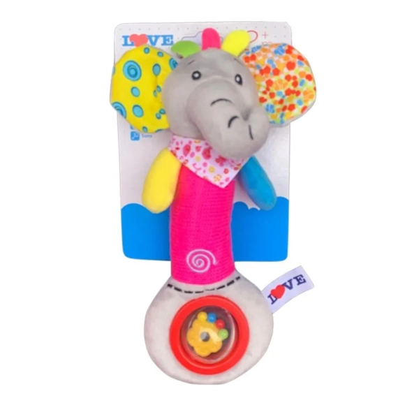 Chocalho Pelúcia Elefante Love