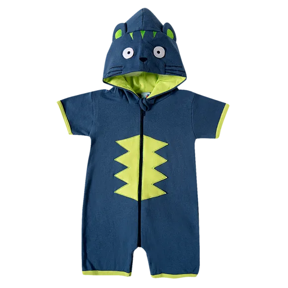 Macaquinho Tigre Azul Suedine Kids Tip Top