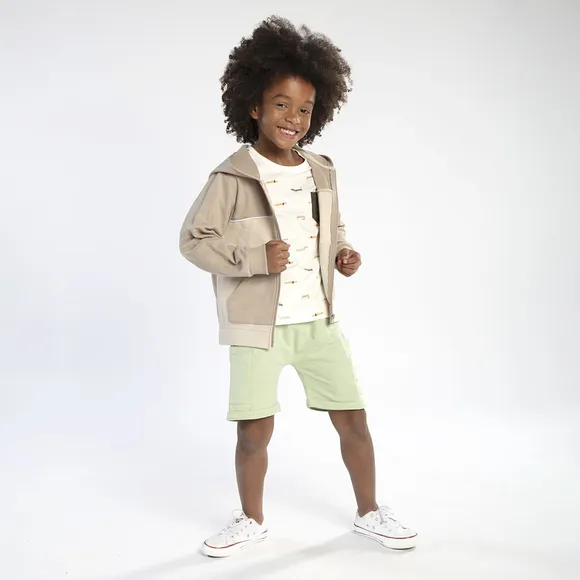 Blusão Com Capuz Estampa Lisa Moletinho Kids Tip Top