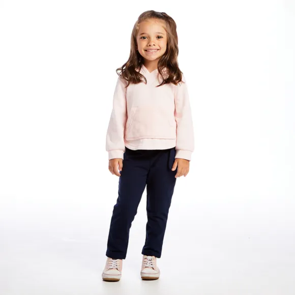 Blusão Com Capuz Kids Rosa Moletom Tip Top