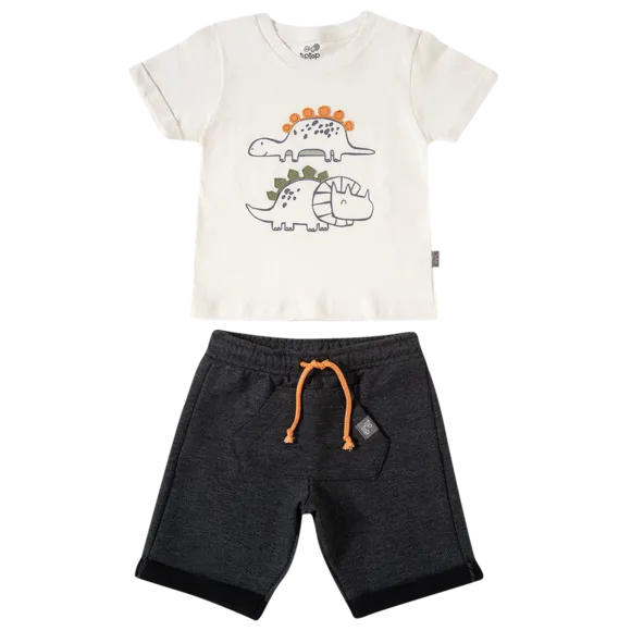 Conjunto Curto Dinossauros Malha Kids Tip Top