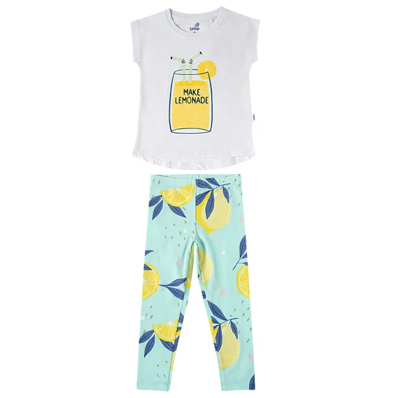 Conjunto Manga Curta Lemon Malha Flamê Kids Tip Top