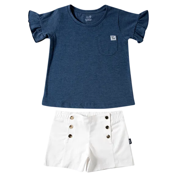 Conjunto Festivo Curto Meia Malha Kids Tip Top