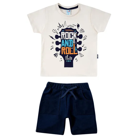 Conjunto Curto Kids Music Meia Malha Tip Top