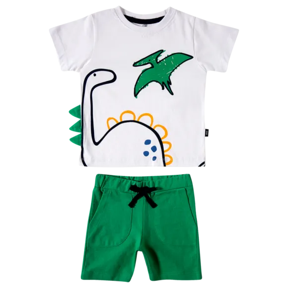 Conjunto Curto Kids Dino Meia Malha Tip Top