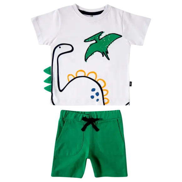 Conjunto Curto Kids Dino Meia Malha Tip Top