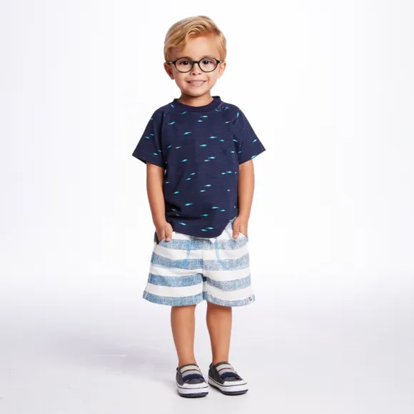 Camiseta Kids Shark Malha Flamê Tip Top