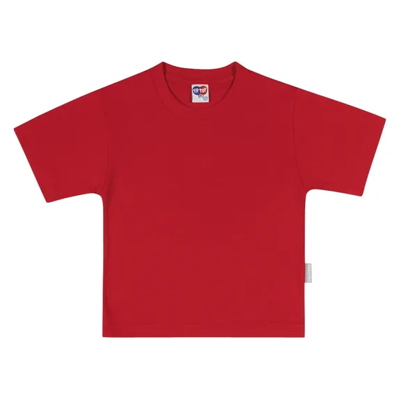 Camiseta Manga Curta Básica Sem Estampa Cores Unissex Kids Meia Malha