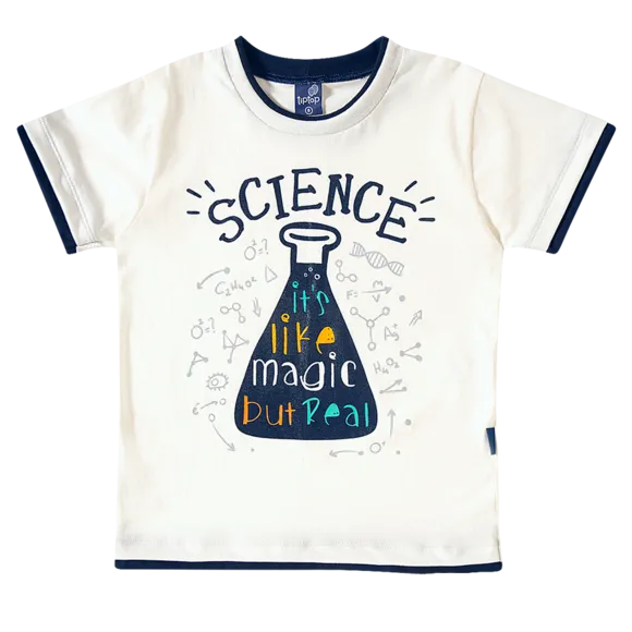 Camiseta Cientista Meia Malha Kids