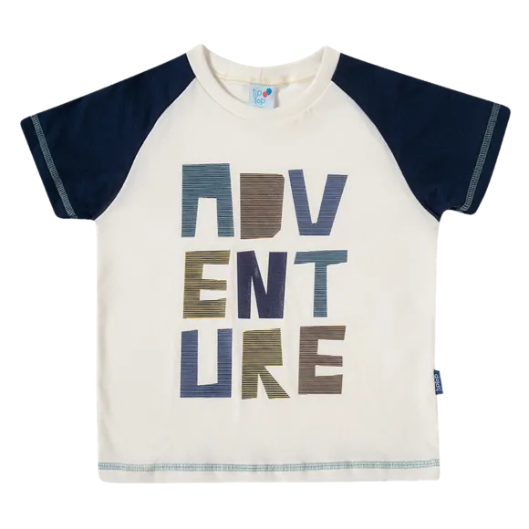 Camiseta Manga Curta Safari Meia Malha Kids Tip Top