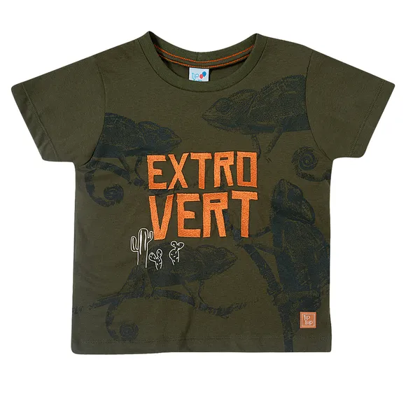 Camiseta Manga Curta Camaleão Meia Malha Kids Tip Top