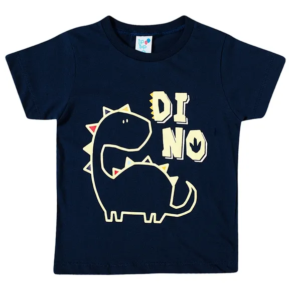 Camiseta Dino Marinho Meia Malha Kids Tip Top