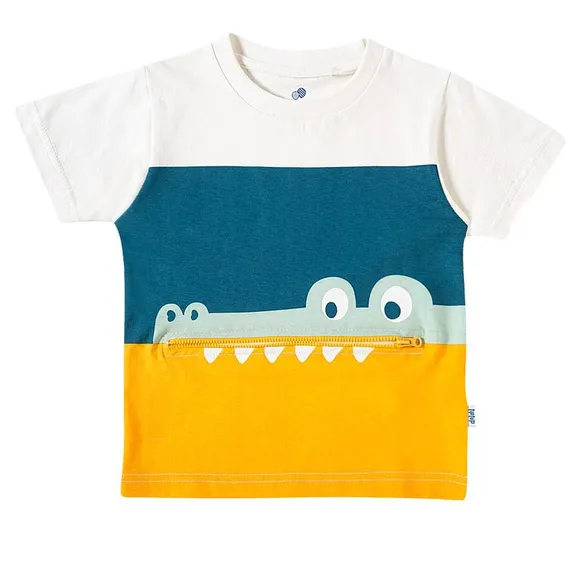 Camiseta Manga Curta Kids Jacarezinho Meia Malha Tip Top