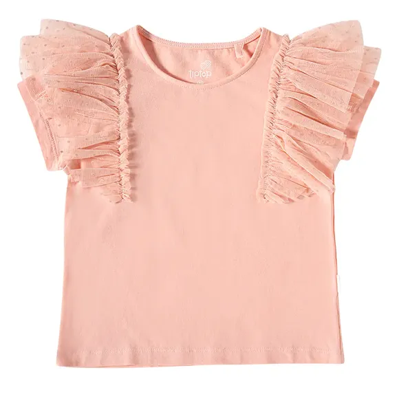 Blusa Manga Curta Kids Rosa Cotton Tip Top