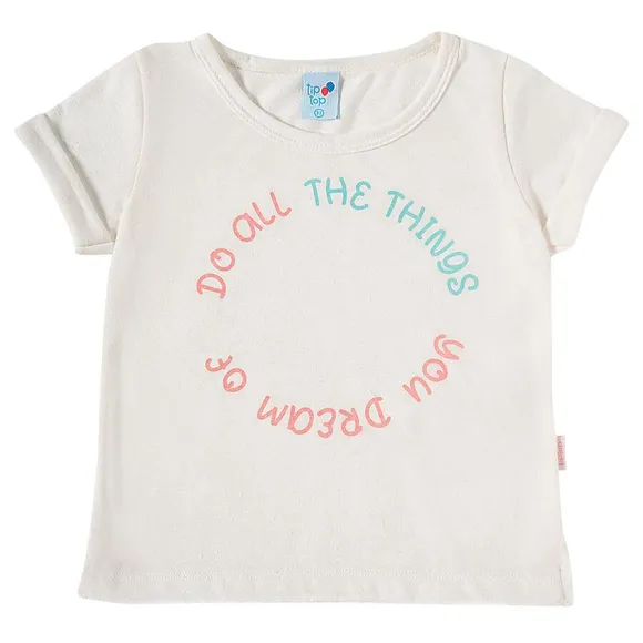 Blusa Manga Curta Kids Malha Botonê Tip Top