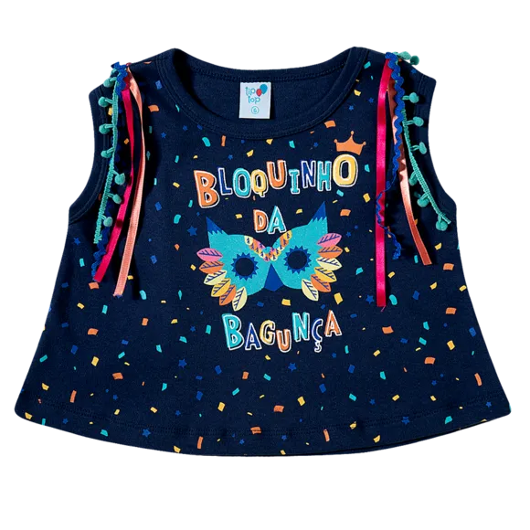 Blusa Fantasia Meia Malha Kids Tip Top
