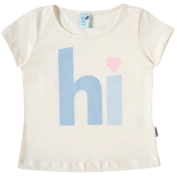Blusa Manga Curta Blue Meia Malha Kids Tip Top