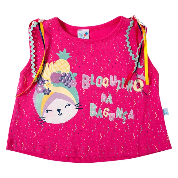 Blusa Bloquinho Da Bagunça Meia Malha Kids Tip Top