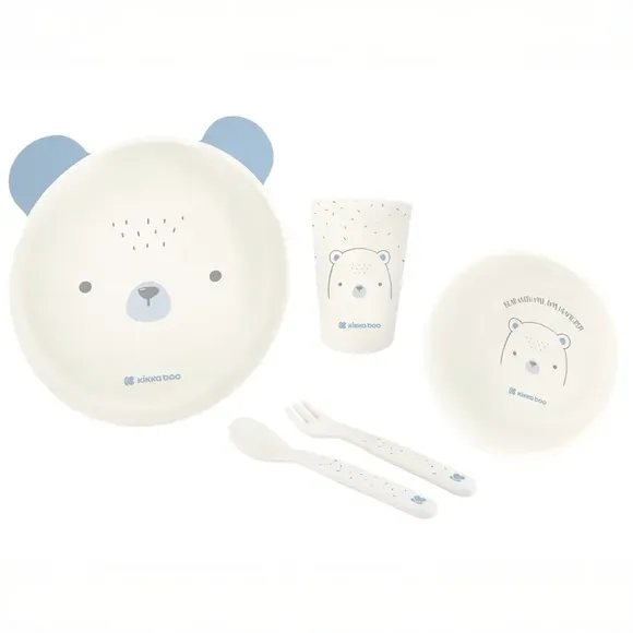 Kit Refeição 5 Peças Ursinho Blue Kikka Boo