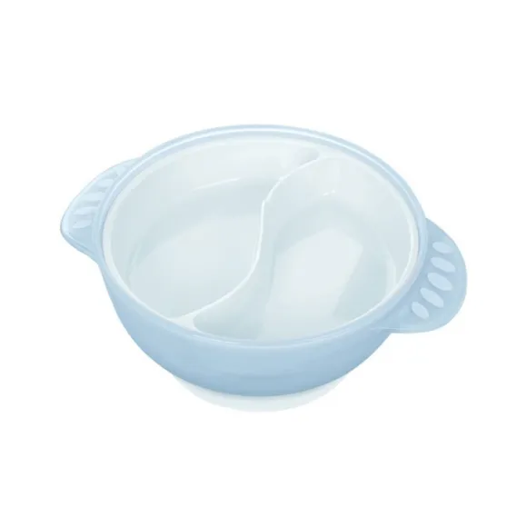 Kit Refeição Com Divisória Bowl E Talher 4 Em 1 Blue Kikka Boo