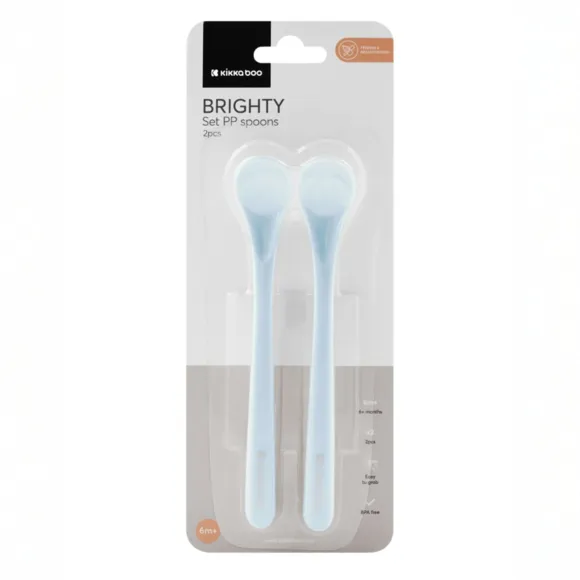 Kit 2 Colheres Silicone Azul Kikka Boo