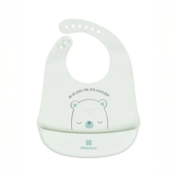 Babador De Silicone Com Pega Migalhas Hortelã Kikka Boo