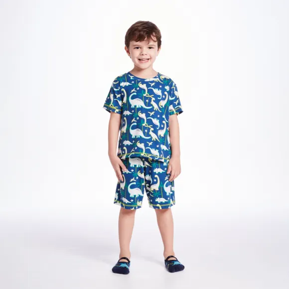 Pijama Curto Kids Dino Viscolycra Brilha No Escuro Tip Top