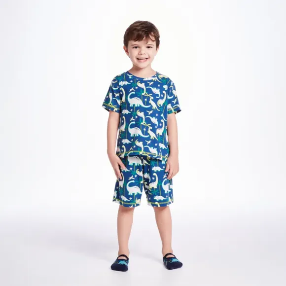 Pijama Curto Kids Dino Viscolycra Brilha No Escuro Tip Top
