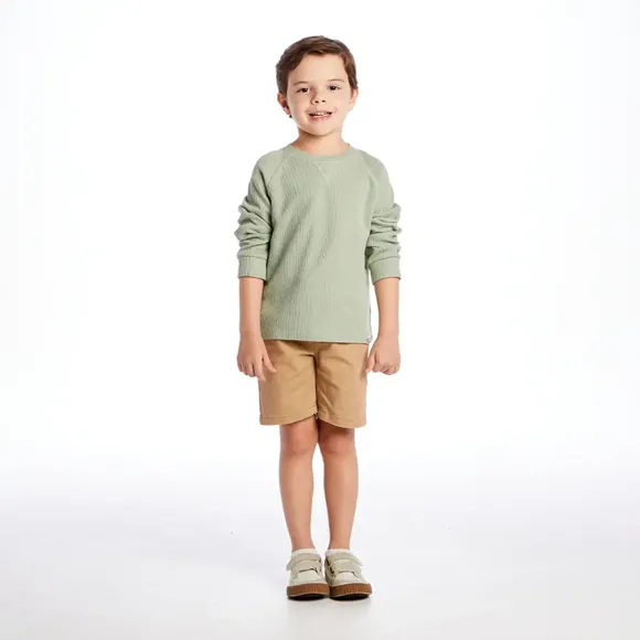 Bermuda Kids Lisa Caqui Sarja Com Elastano Tip Top