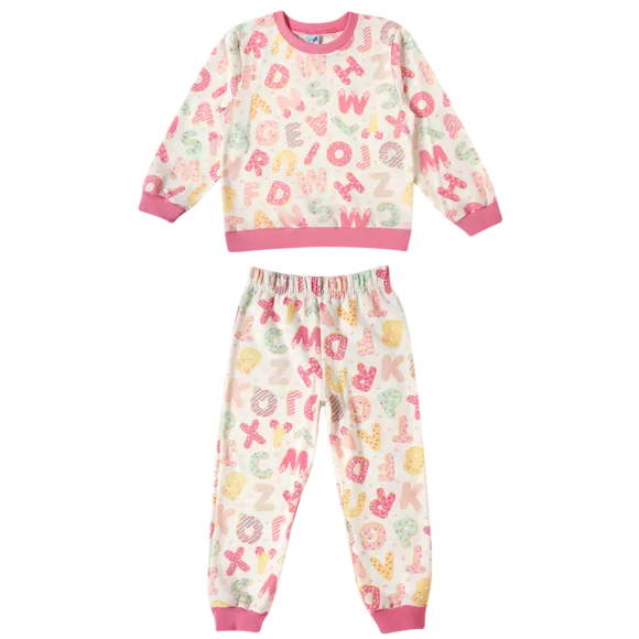Pijama Longo Abc Moletinho Kids Tip Top
