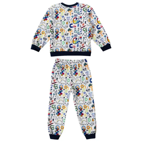 Pijama Longo Kids Dino Rabisco Moletinho Tip Top