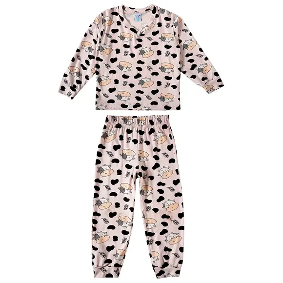 Pijama Longo Kids Vaquinha Viscolycra Brilha No Escuro Tip Top